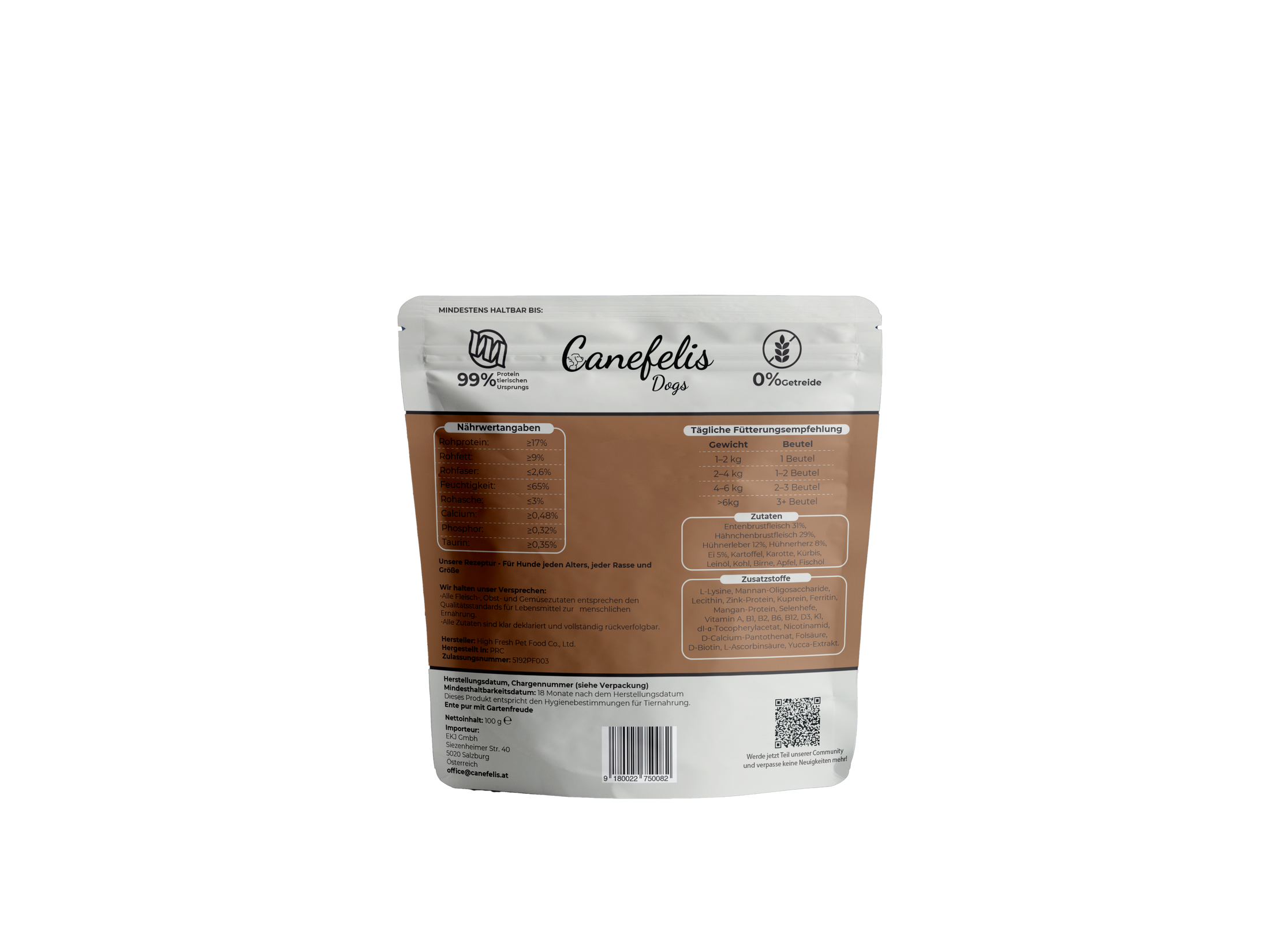 Premium-Hundefutter - 100 g Ente