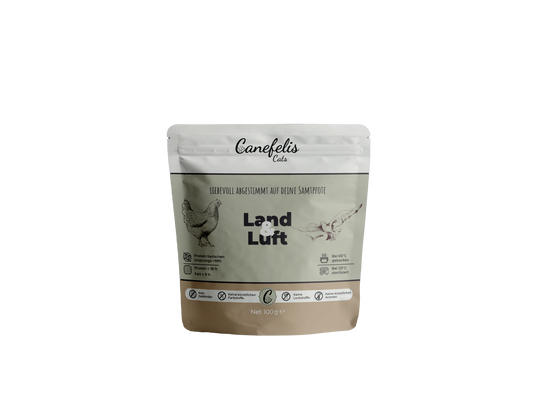 Premium-Katzenfutter - 100 g Huhn & Jungvögel