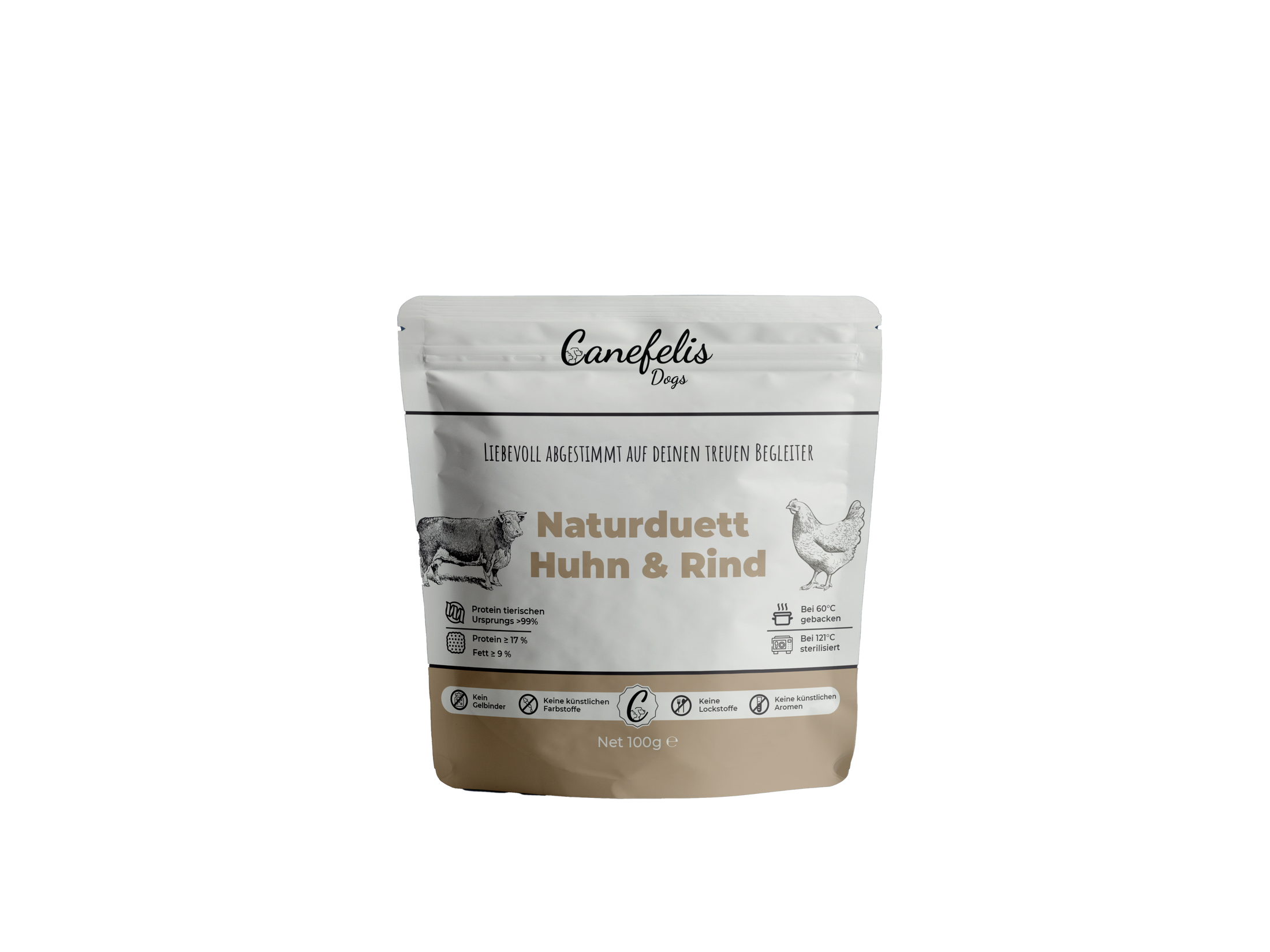 Premium-Hundefutter - 100 g Huhn & Rind